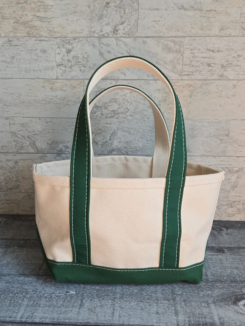 NWT L.L. Bean Boat And Tote Mini Canvas Bag Green